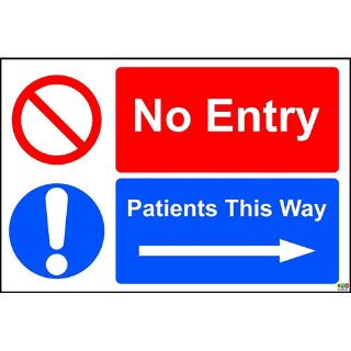Picture of No Entry Patients This Way (Right) Sign 