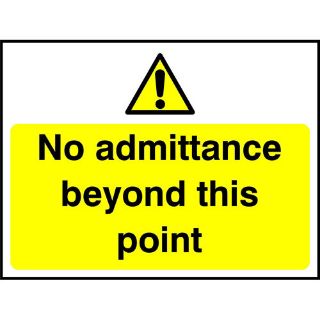 Picture of "No Admittance Beyond This Point" Sign 
