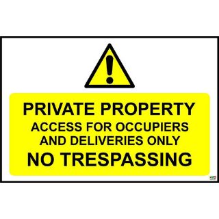 Picture of Private Property Access For Occupiers & Deliveries Only No Trespassing Sign
