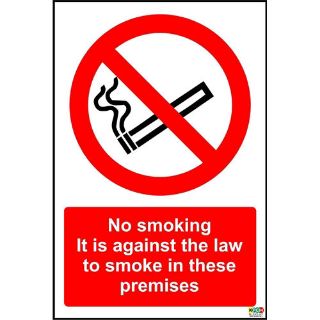 Picture of A5 No Smoking It Is Against The Law To Sign