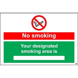Picture of No Smoking Your Designated Smoking Area Is Sign 