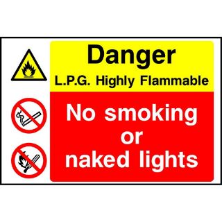 Picture of "Danger- L.P.G. Highly Flammable-No Smoking Or Naked Lights" Sign 