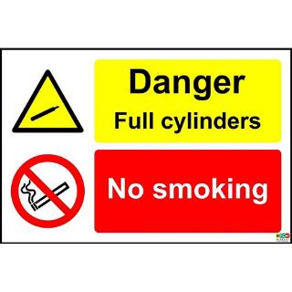 Picture of Danger Full Cylinders No Smoking Safety Sign