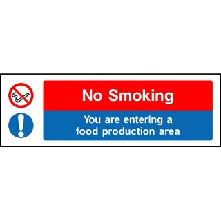 Picture of "No Smoking- You Are Now Entering A Food Production Area" Sign 