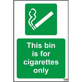 Picture of This Bin Is For Cigarettes Only Sign