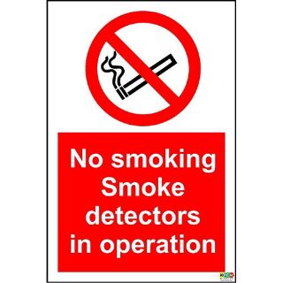 Picture of No Smoking Smoke Detectors In Operation Sign