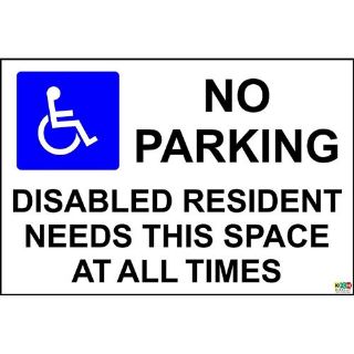 Picture of No Parking Disable Resident Needs This Space Sign