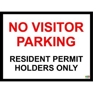 Picture of No Visitor Parking Resident Permit Holders Only Sign