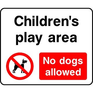 Picture of "Children'S Play Area, No Dogs Allowed" Sign