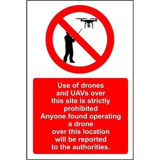 Picture of Use Of Drones And Other Uas'S Over This Area Is Strictly Prohibited Safety Sign 