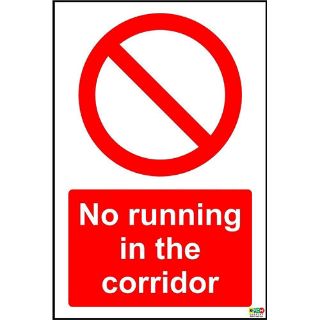 Picture of No Running In The Corridor Sign
