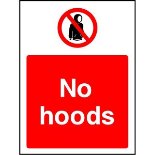 Picture of "No Hoods" Sign 