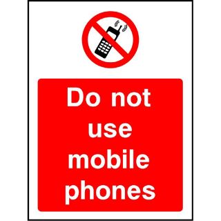 Picture of "Do Not Use Mobile Phones" Sign 