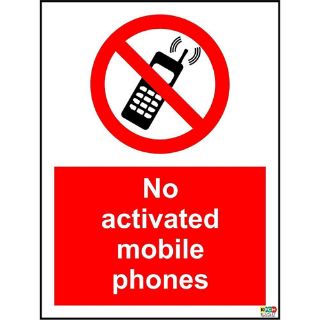 Picture of No Activated Mobile Phones Sign