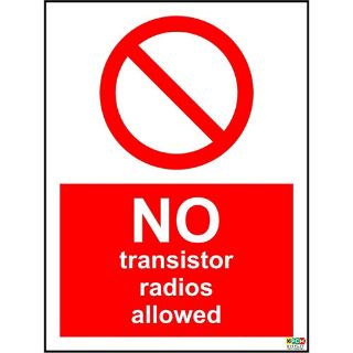 Picture of No Transistor Radios Allowed Sign