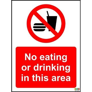Picture of No Eating Or Drinking In This Area Sign 