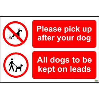Picture of Please Pick Up After Your Dog. All Dogs To Be Kept On Leads Sign