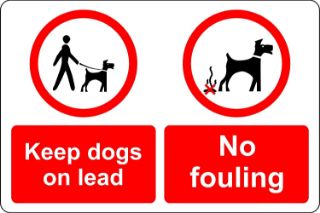 Picture of Keep dogs on leads no fouling dog waste 