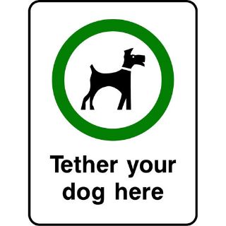 Picture of "Tether Your Dog Here" Sign 