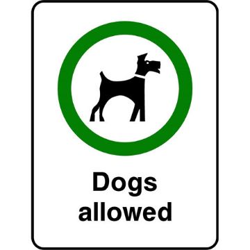 Picture of "Dogs Allowed" Sign 