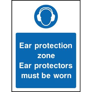 Picture of "Ear Protection Zone Ear Protectors Must Be Worn" Sign 