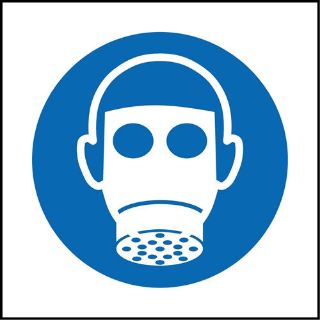 Picture of "Respirator Picture Symbol" Sign 