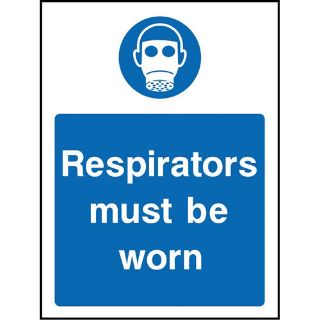 Picture of "Respirators Must Be Worn" Sign 