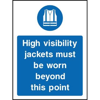 Picture of "High Visibility Jackets Must Be Worn Beyond This Point" Sign 