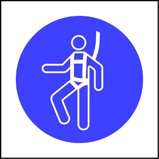 Picture of "Wear Safety Harness Picture Symbol" Sign 