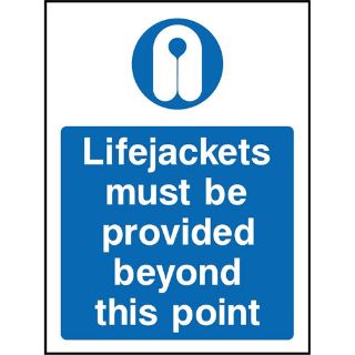 Picture of "Lifejackets Must Be Provided Beyond This Point" Sign 