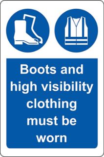 Picture of Boots and high visibility clothing must be worn 