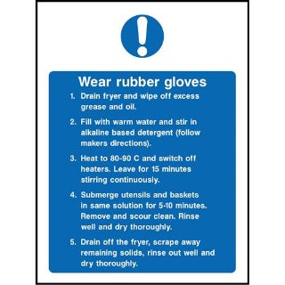 Picture of "Wear Rubber Gloves" Sign 
