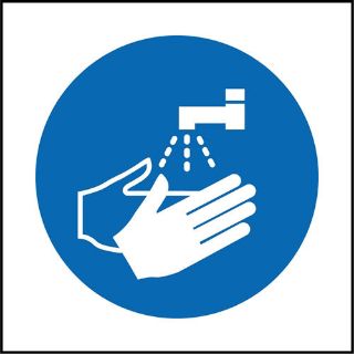 Picture of "Wash Your Hands Picture Symbol" Sign 