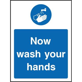 Picture of "Now Wash Your Hands" Sign 