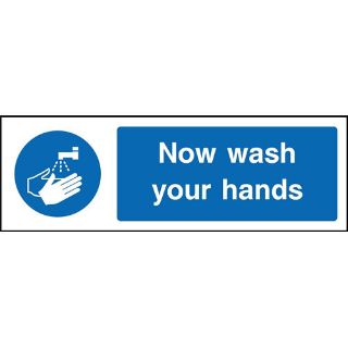 Picture of "Now Wash Your Hands" Sign 