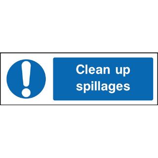 Picture of "Clean Up Spillages" Sign 