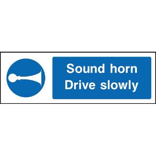 Picture of "Sound Horn Drive Slowly" Sign 