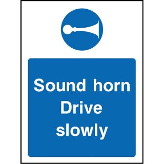 Picture of "Sound Horn Drive Slowly" Sign 