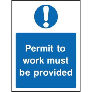 Picture of "Permit To Work Must Be Provided" Sign 