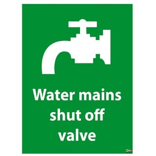 Picture of Water Mains Shut Off Valve Sign