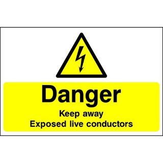 Picture of "Danger-Keep Away-Exposed Live Conductors" Sign 