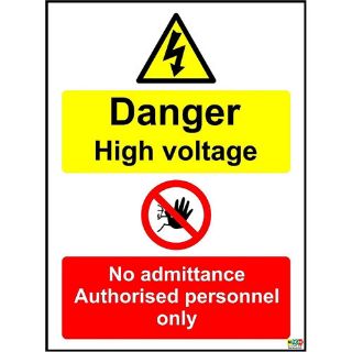 Picture of Danger High Voltage No Admittance Safety Sign 