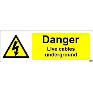 Picture of Danger Live Cables Underground Electrical Safety Sign 