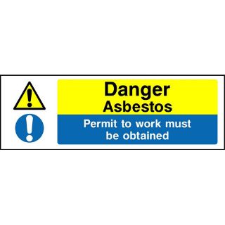 Picture of  "Danger Asbestos-Permit To Work Must Be Optained" Sign 