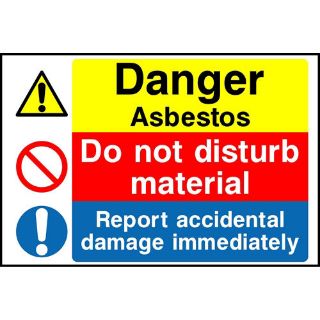 Picture of "Danger Asbestos-Do Not Disturb Material- Report Accidential Damage Immediately" Sign 