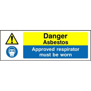 Picture of " Danger Asbestos- Approve Respirator Must Be Worn" Sign 