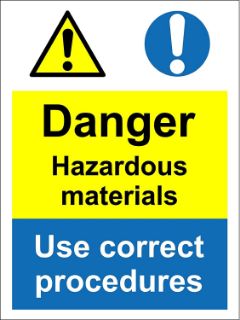 Picture of Danger hazardous materials use correct procedures