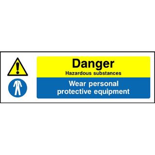Picture of "Danger Hazardeous Sustances/Wear Personal Protective Equipment" Sign 