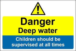 Picture of Danger deep water children should be supervised at all times
