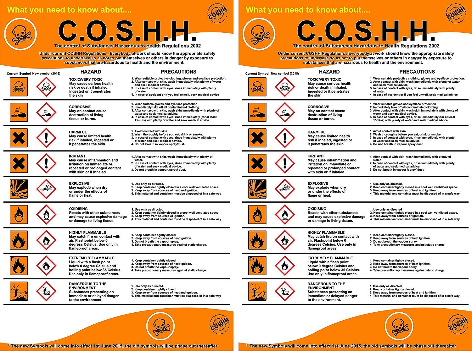 Kpcm Coshh 2016 Regulations Sign Pack Of 2 Signs Made In The Uk